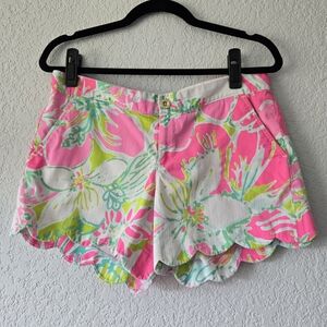 Lilly Pulitzer Pink and Green Floral Women Shorts